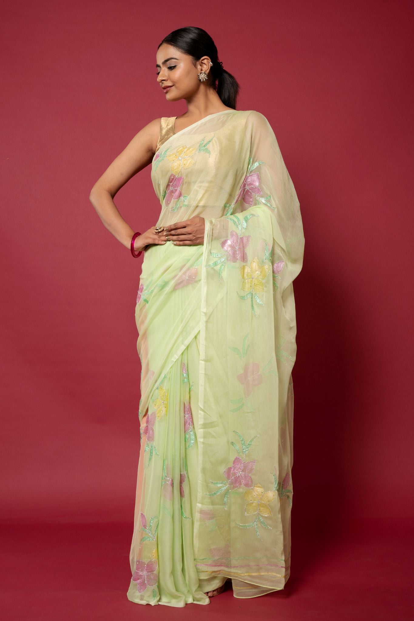 Handpainted Rashida Saree