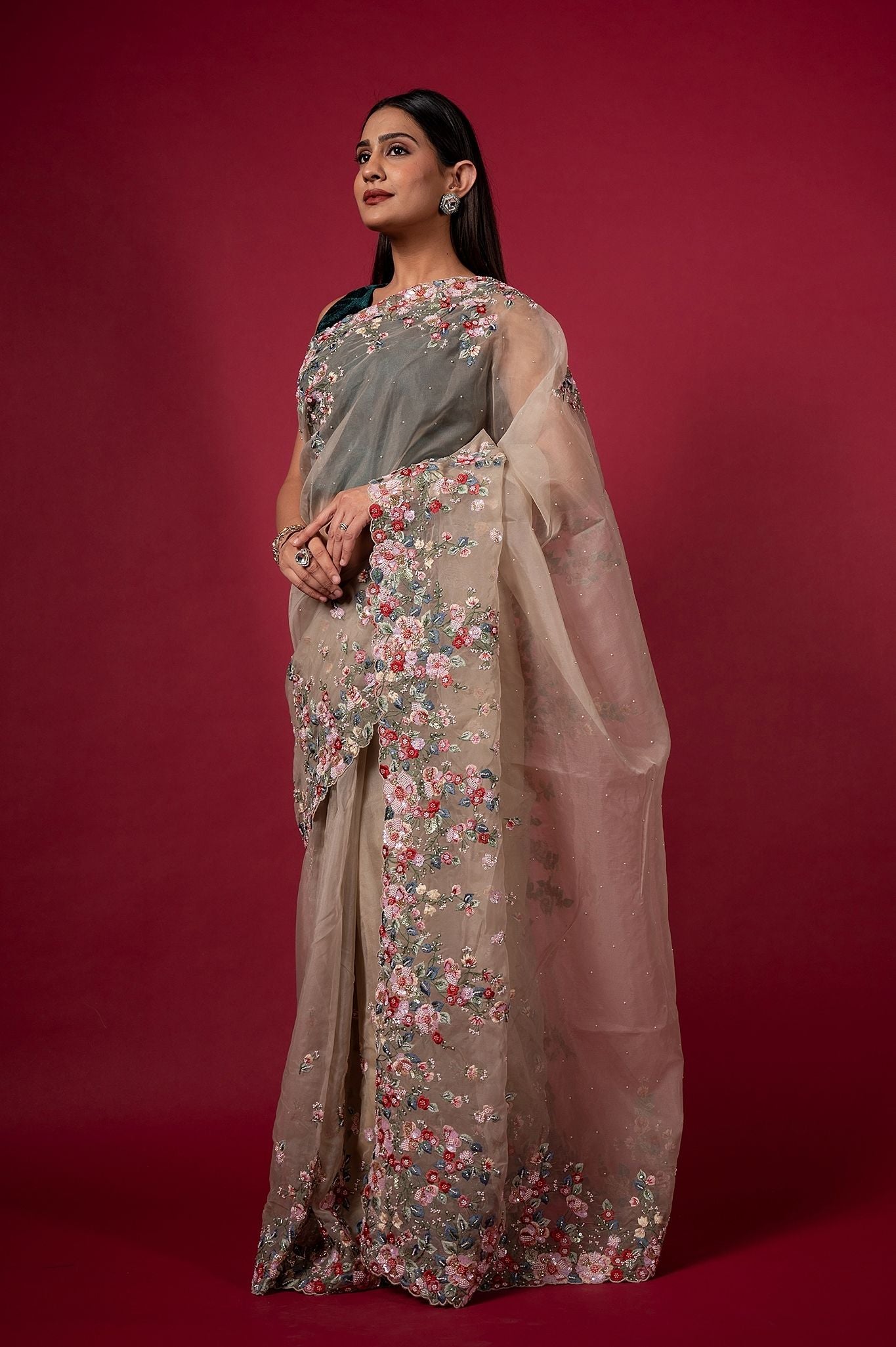 Cocktail Tan Saree