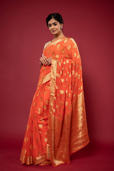 Viscose Chiffon Banarsi Khaddi Saree