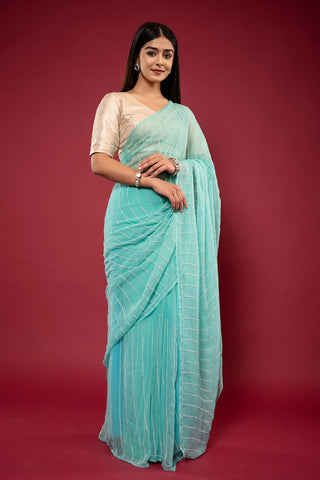 Viscose Chiffon  Resham Work Saree