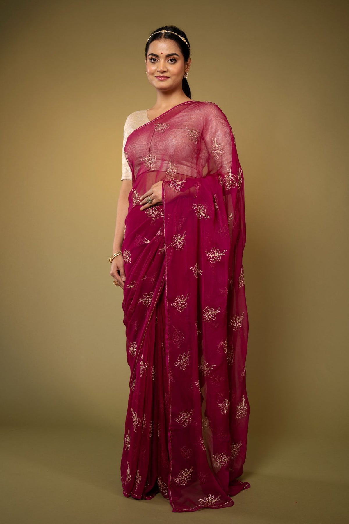 Jamuni  Manika Chiffon Sareee