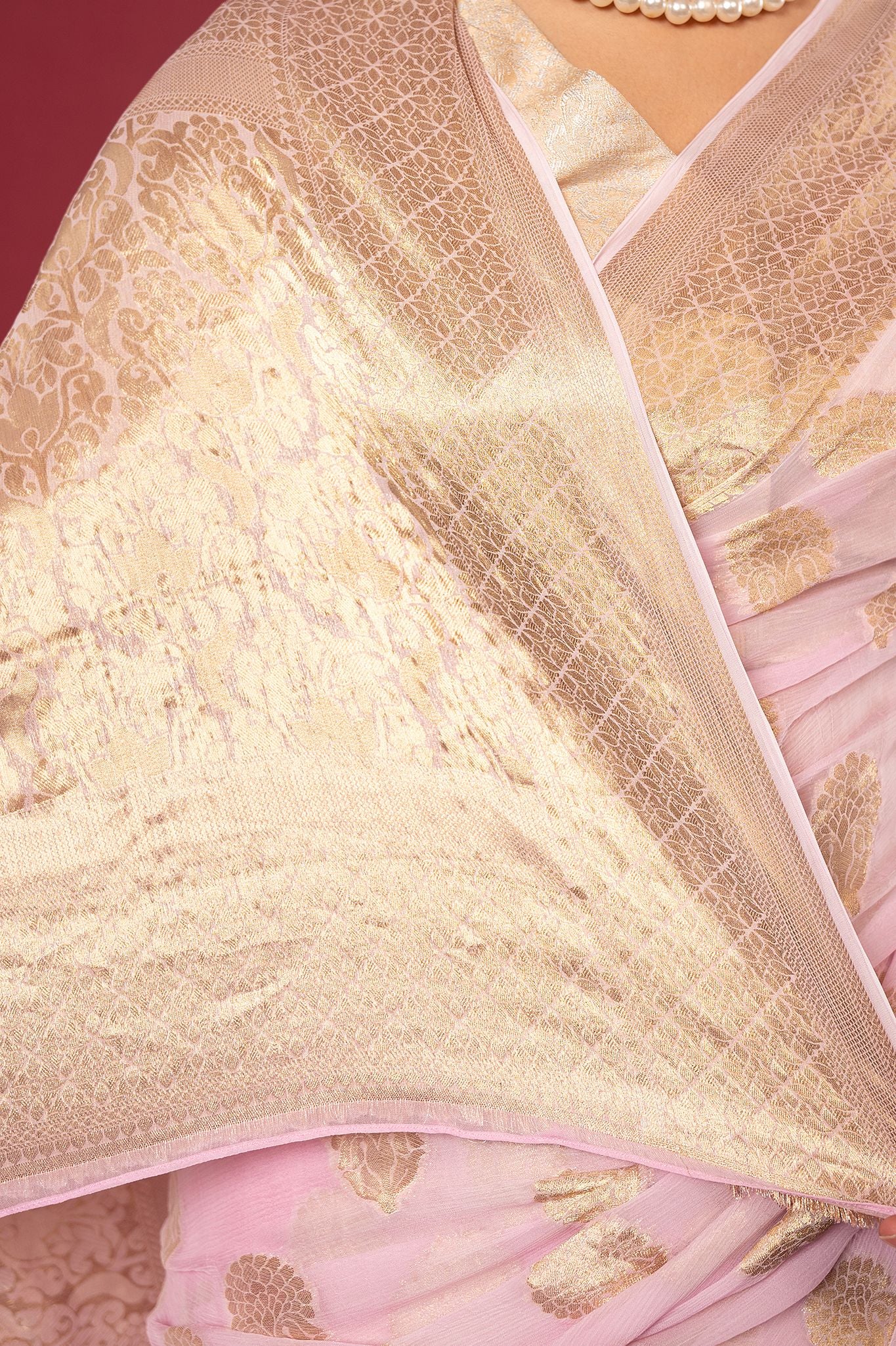 Viscose Chiffon Banarsi Khaddi Saree