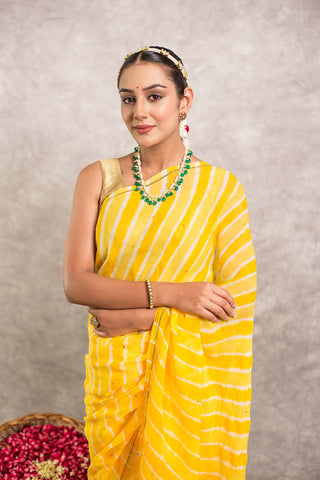 Sunhera Basant Lehariya Saree