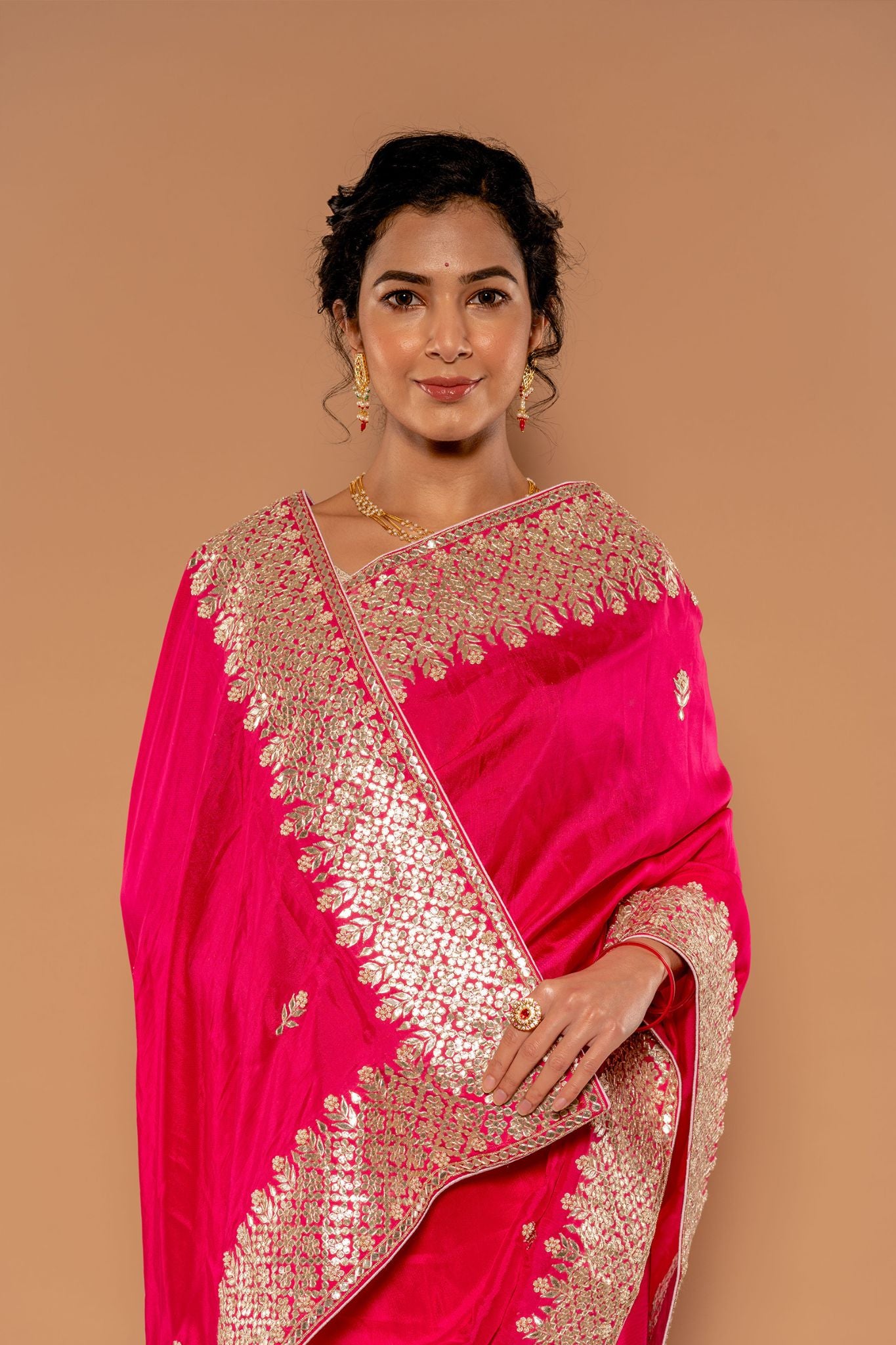 Gota Patti Pearl Rani Saree