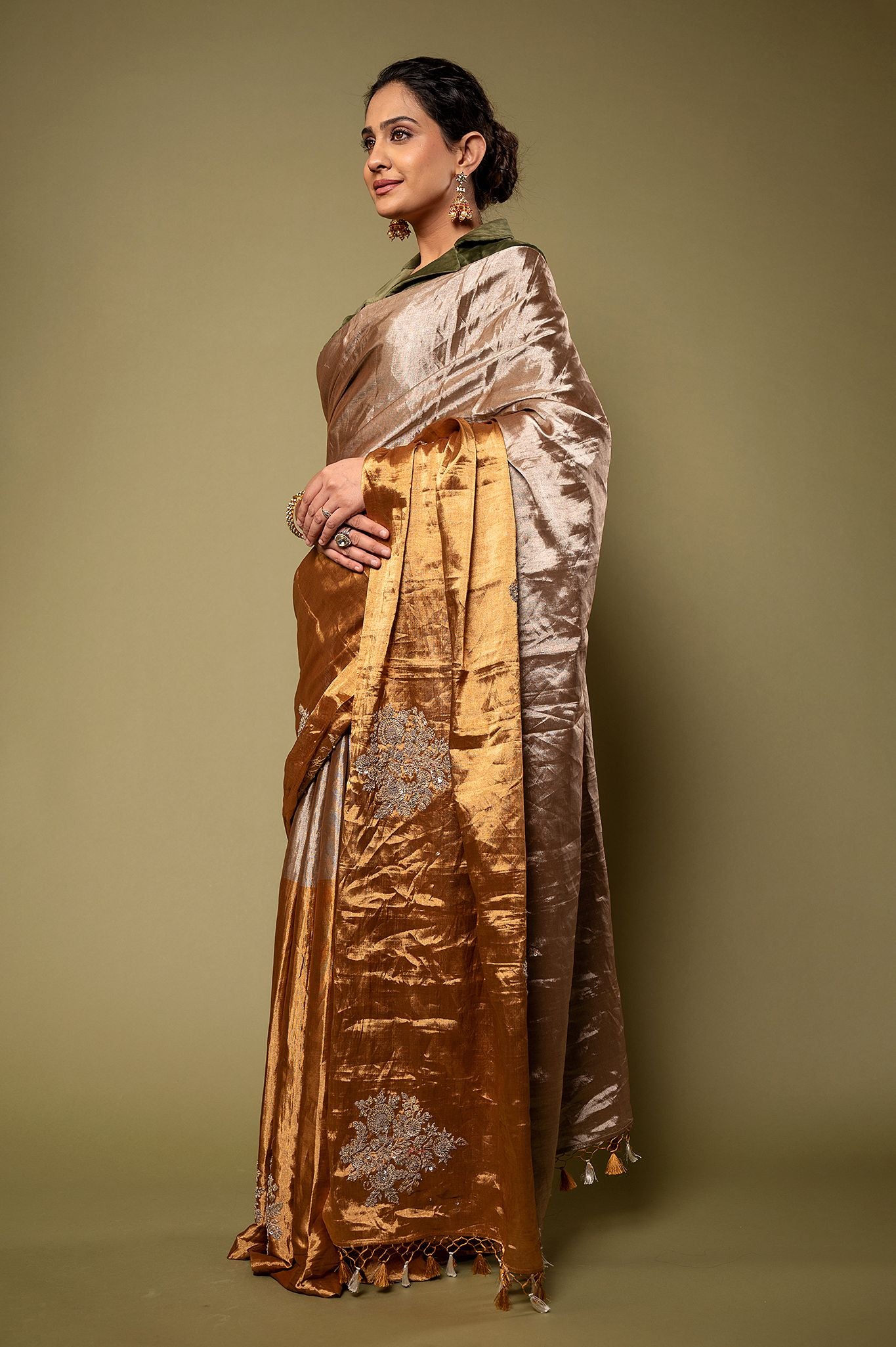 Tissue Vintage Work Saree