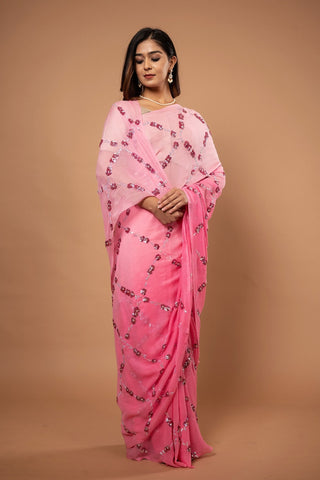 Pure Chiffon Siquin Work Saree