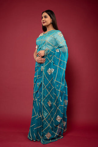 Viscose Chiffon Gotapatti Work Saree