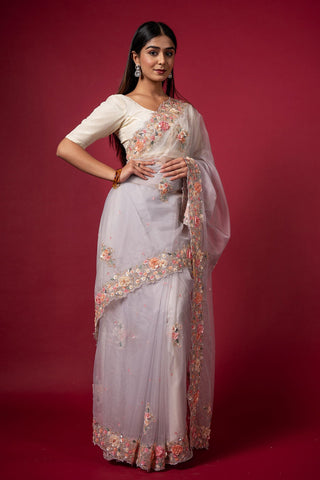 Cocktail Lilac Mistin Saree