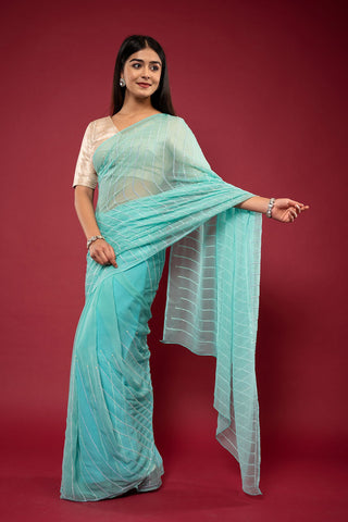 Viscose Chiffon  Resham Work Saree