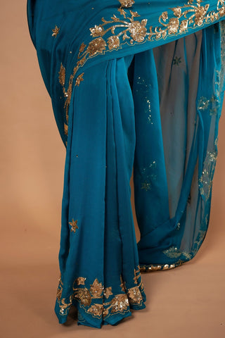 Viscose Chiffon Siquin Work Saree