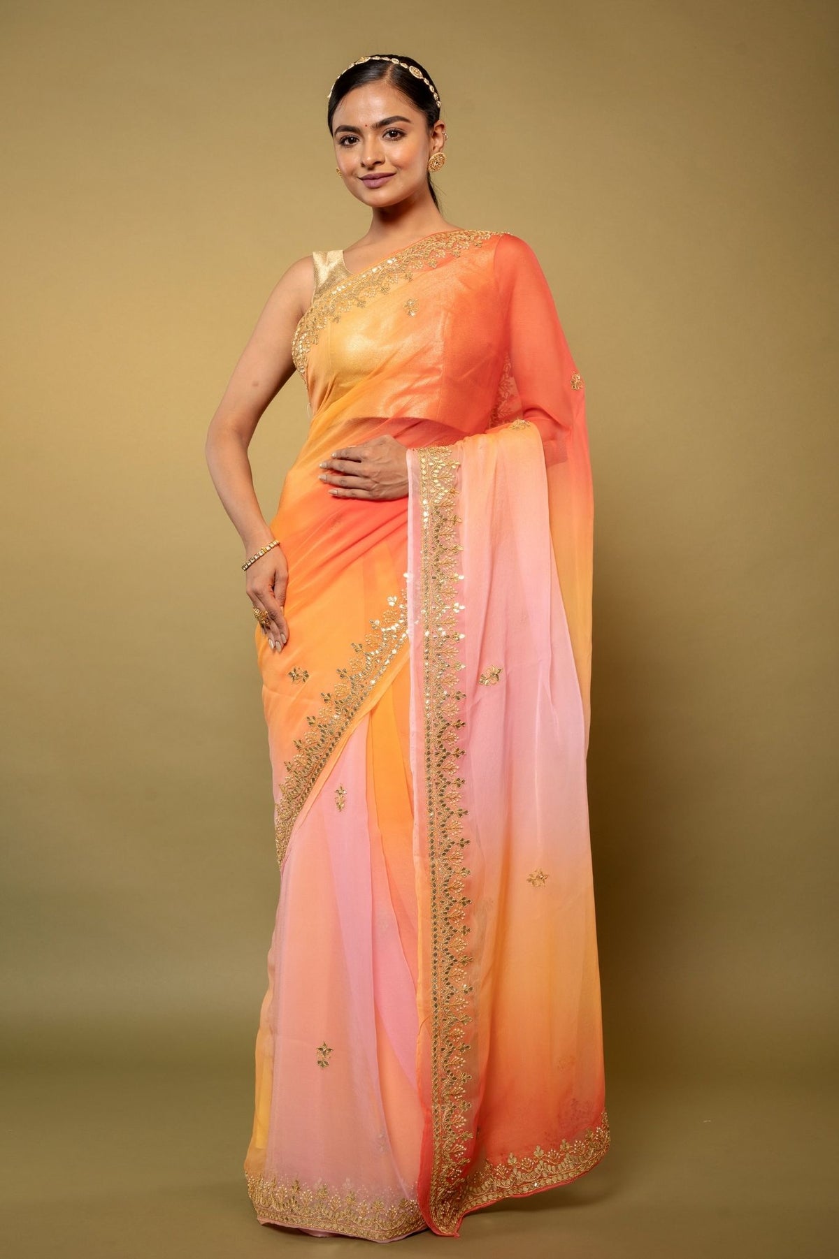 Gotapatti Chiffon Saree