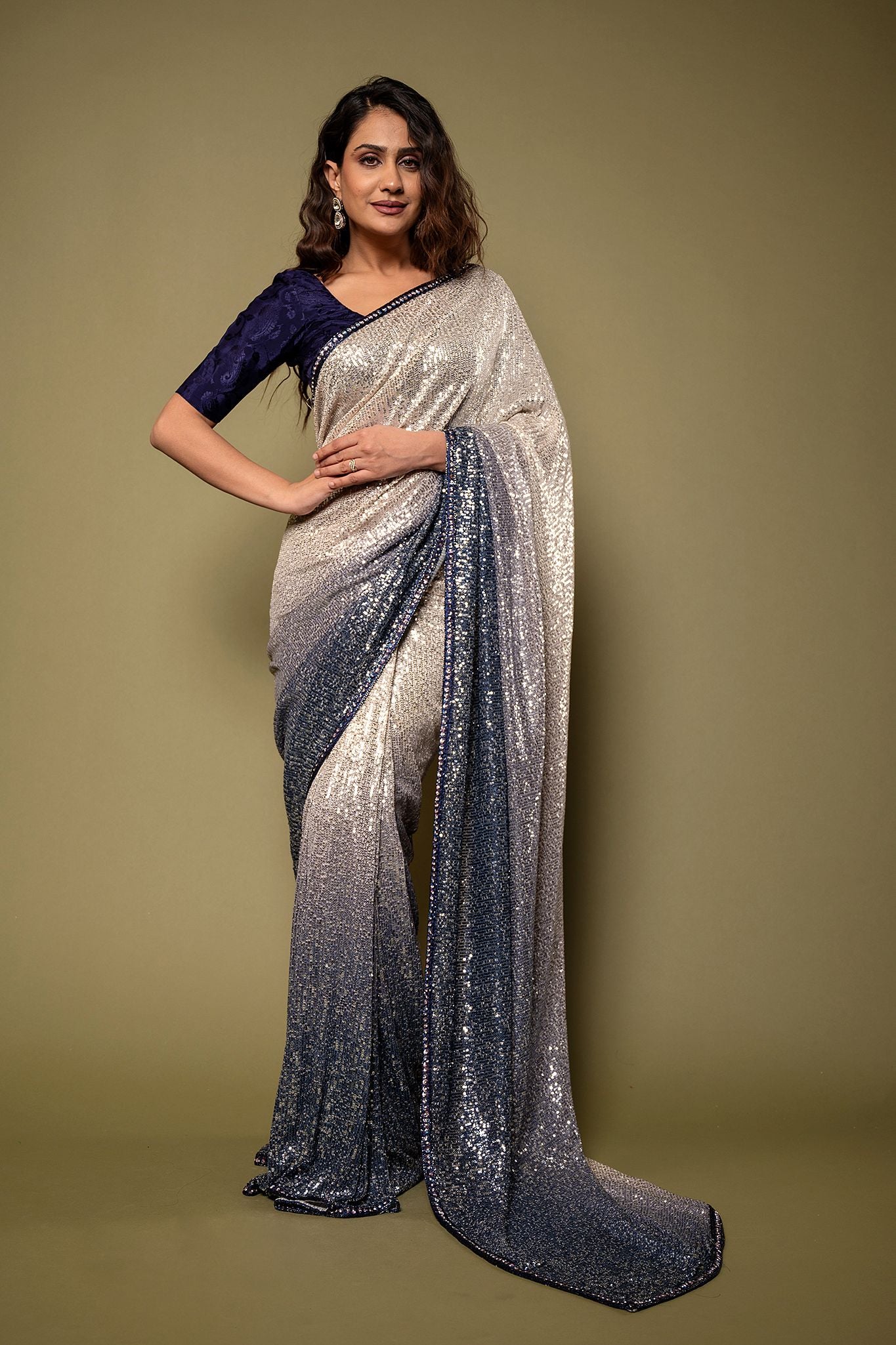 Viscose Chiffon Hand Work Saree