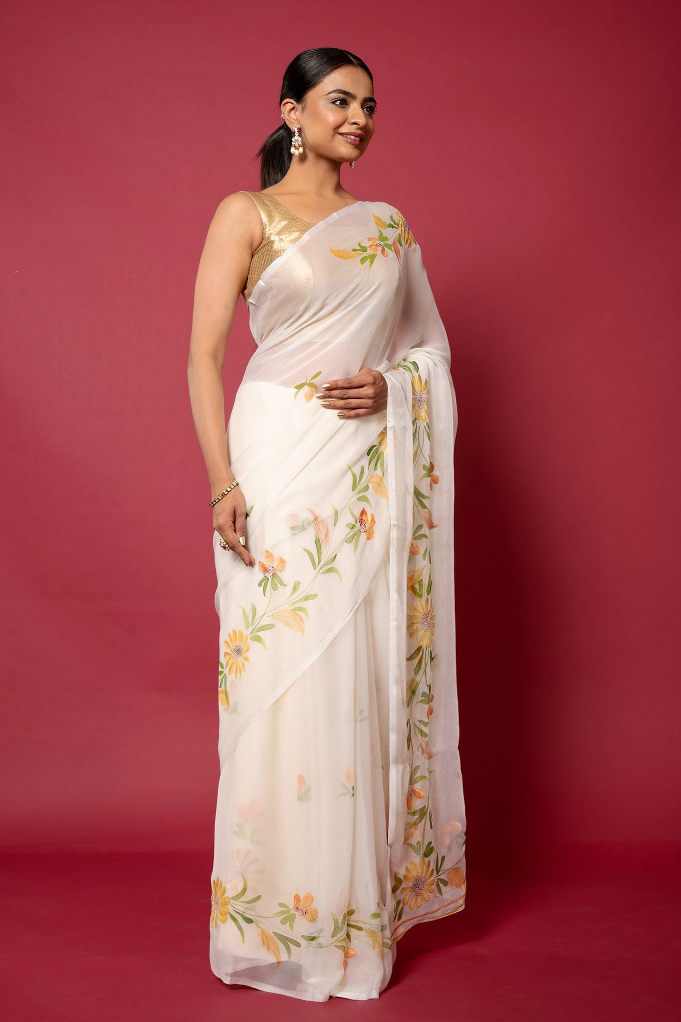 Handpainted Rashida Saree