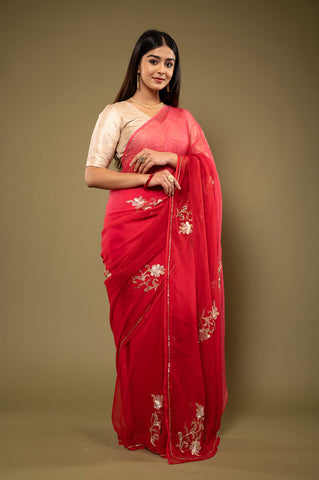 Viscose Chiffon Aari Kardhana Work Saree