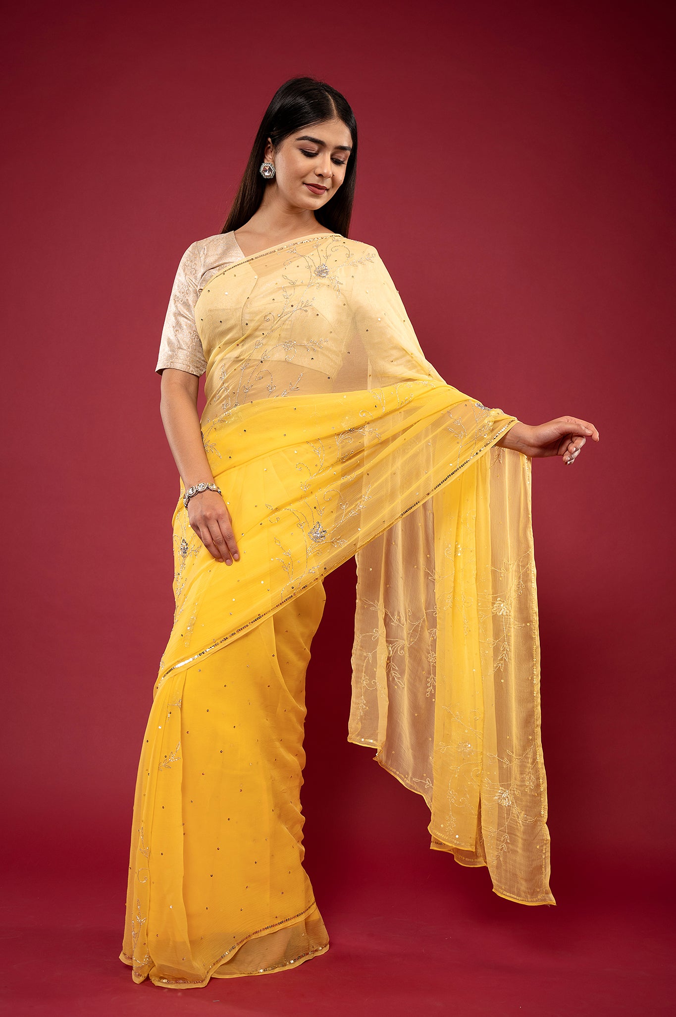 Viscose Chiffon Kardhana Saree