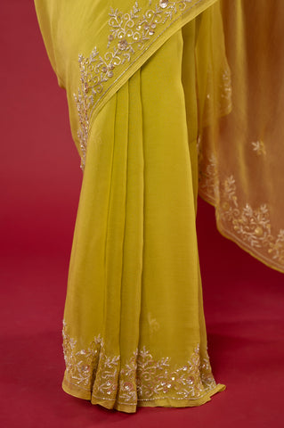 Viscose Chiffon Kardhana Work Saree