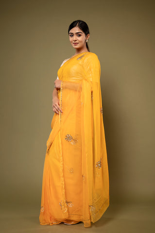 Viscose Chiffon Work Saree