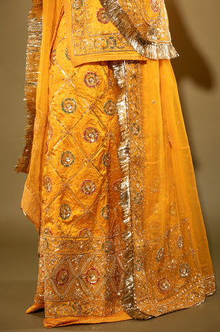 Zardozi Sequins Work Rajputi Poshak