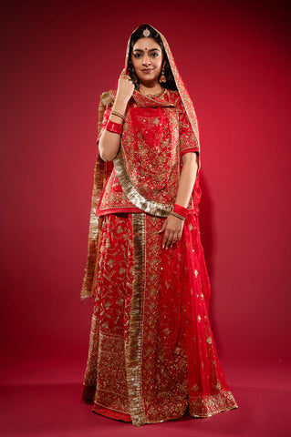 Zardozi work Bridal Rajputi Poshak