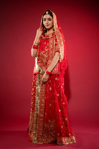 Zardozi work Bridal Rajputi Poshak