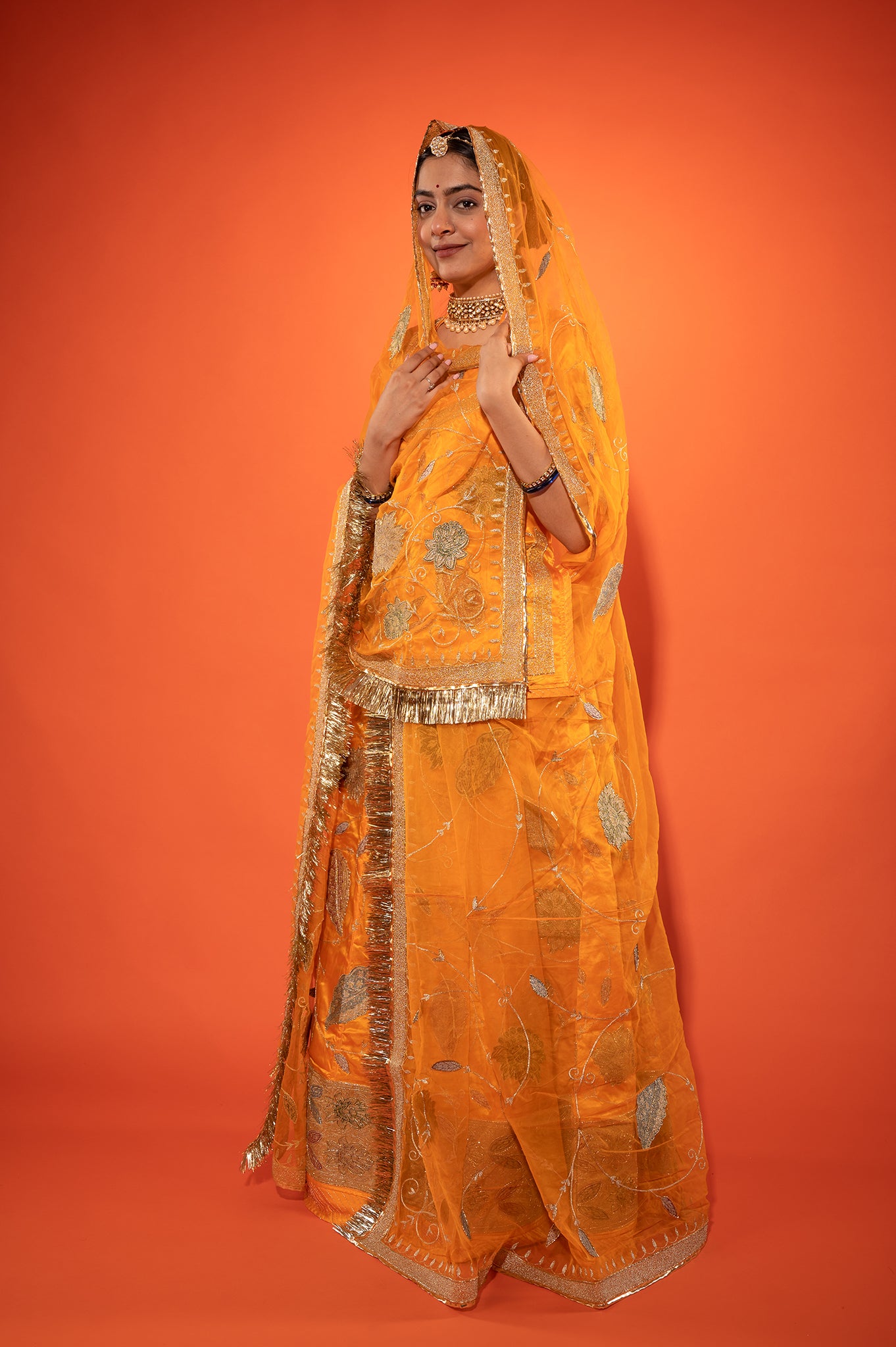 Real Silver Chanderi Poshak