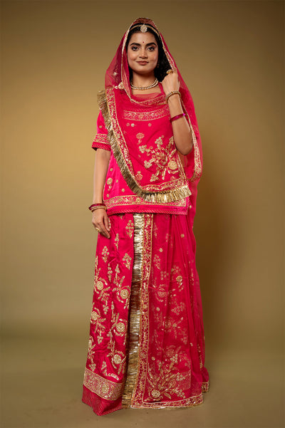 Satin Silk Gulabi Poshak