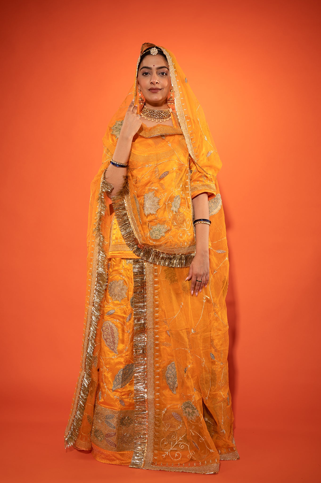Real Silver Chanderi Poshak