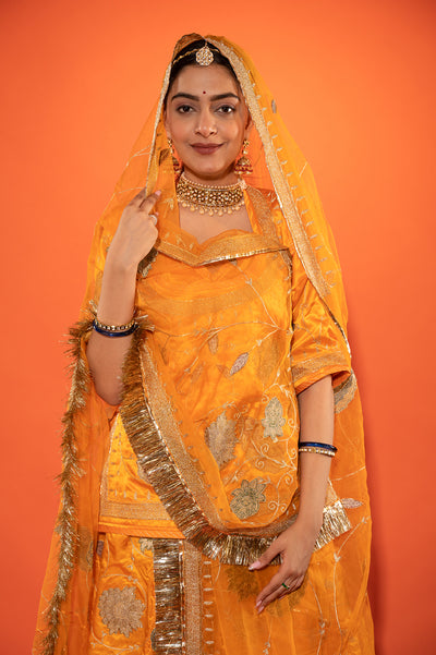 Real Silver Chanderi Poshak