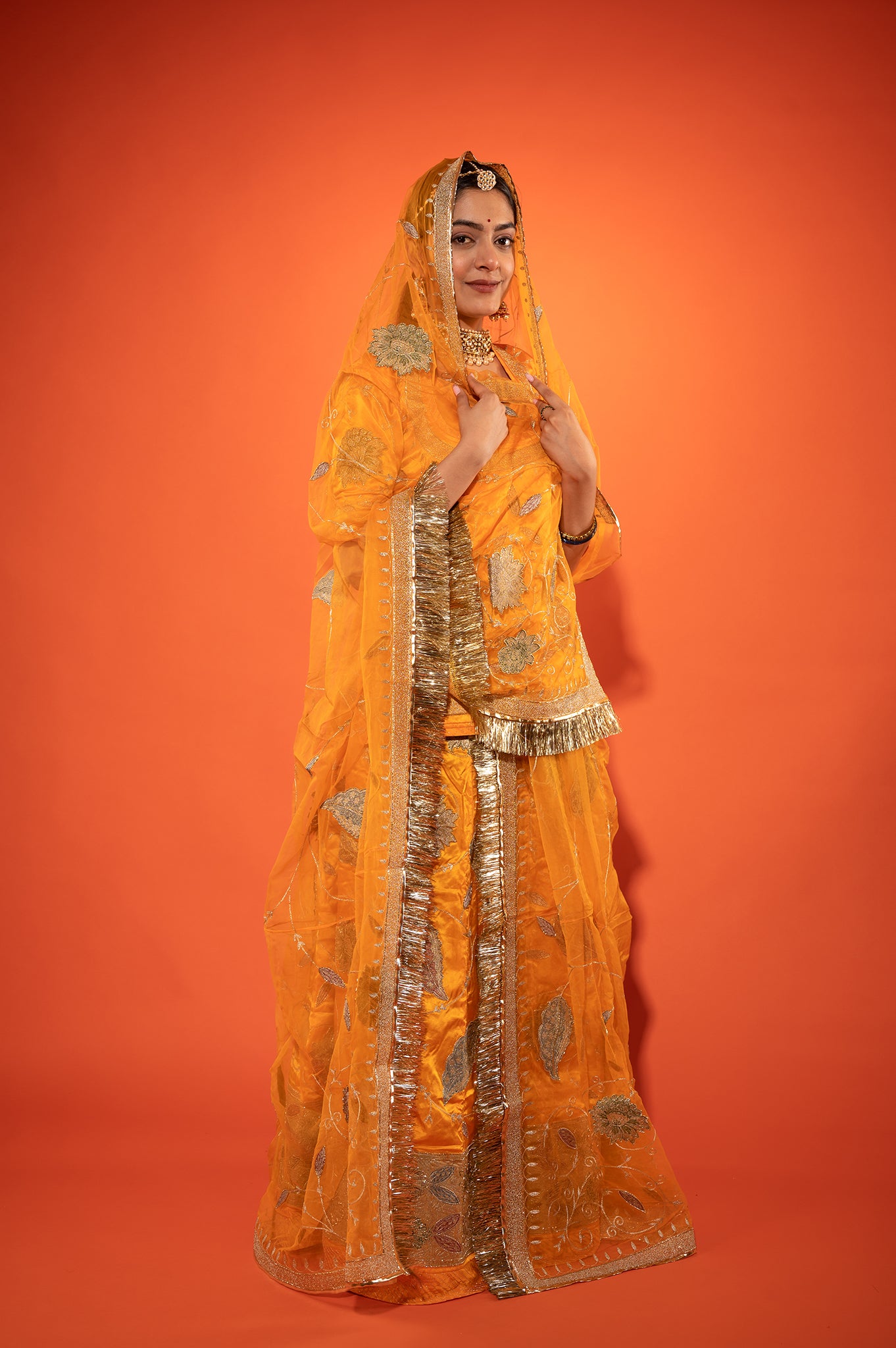Real Silver Chanderi Poshak
