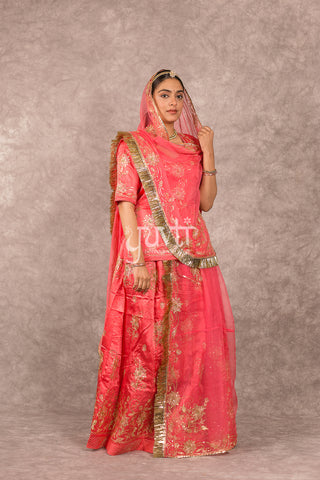 Gajri Pink Aari sequins work Poshak