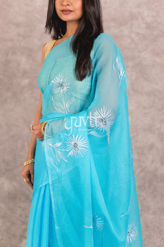 Handpainted Chiffon Saree