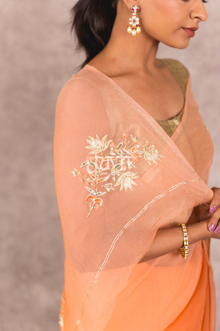 Orange Chiffon Saree