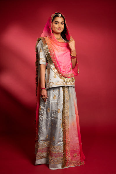 Satin Silk Surmai Poshak