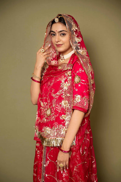 Satin Silk Gulabi Poshak