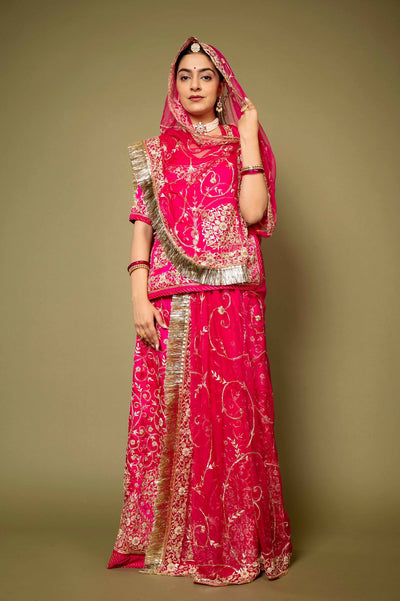 Satin Silk Gulabi Poshak