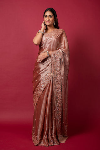 Cocktail Cinnaber Saree