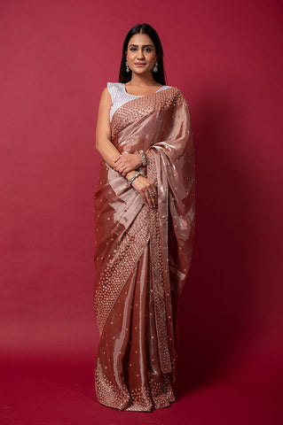 Cocktail Cinnaber Saree