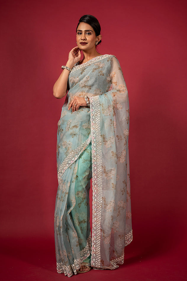 Cocktail Pastel Saree