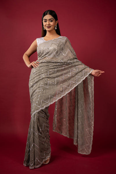 Cocktail Silver 053 Saree