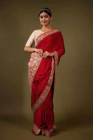 Bridal Pure Satin Saree