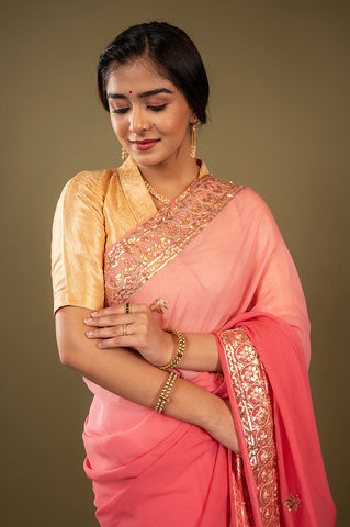 Pure Chiffon Gotapatti Work Saree