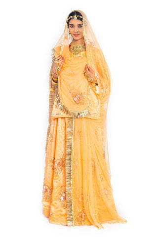 Peach Sequins Poshak - Yuvti