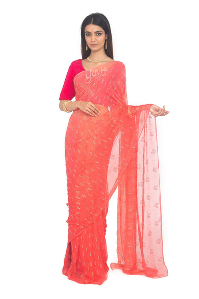 Viscose Chiffon Aari Work Saree - Yuvti