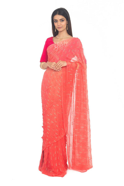 Viscose Chiffon Aari Work Saree - Yuvti