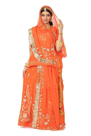 Aari Sequins Resham Georgette Rajputi Poshak - Yuvti