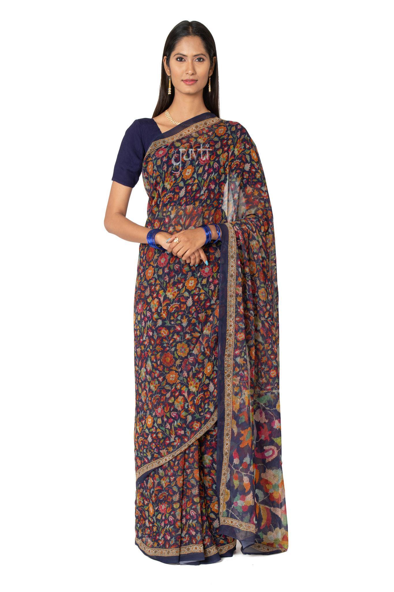 Digital Print Georgette Saree - Yuvti