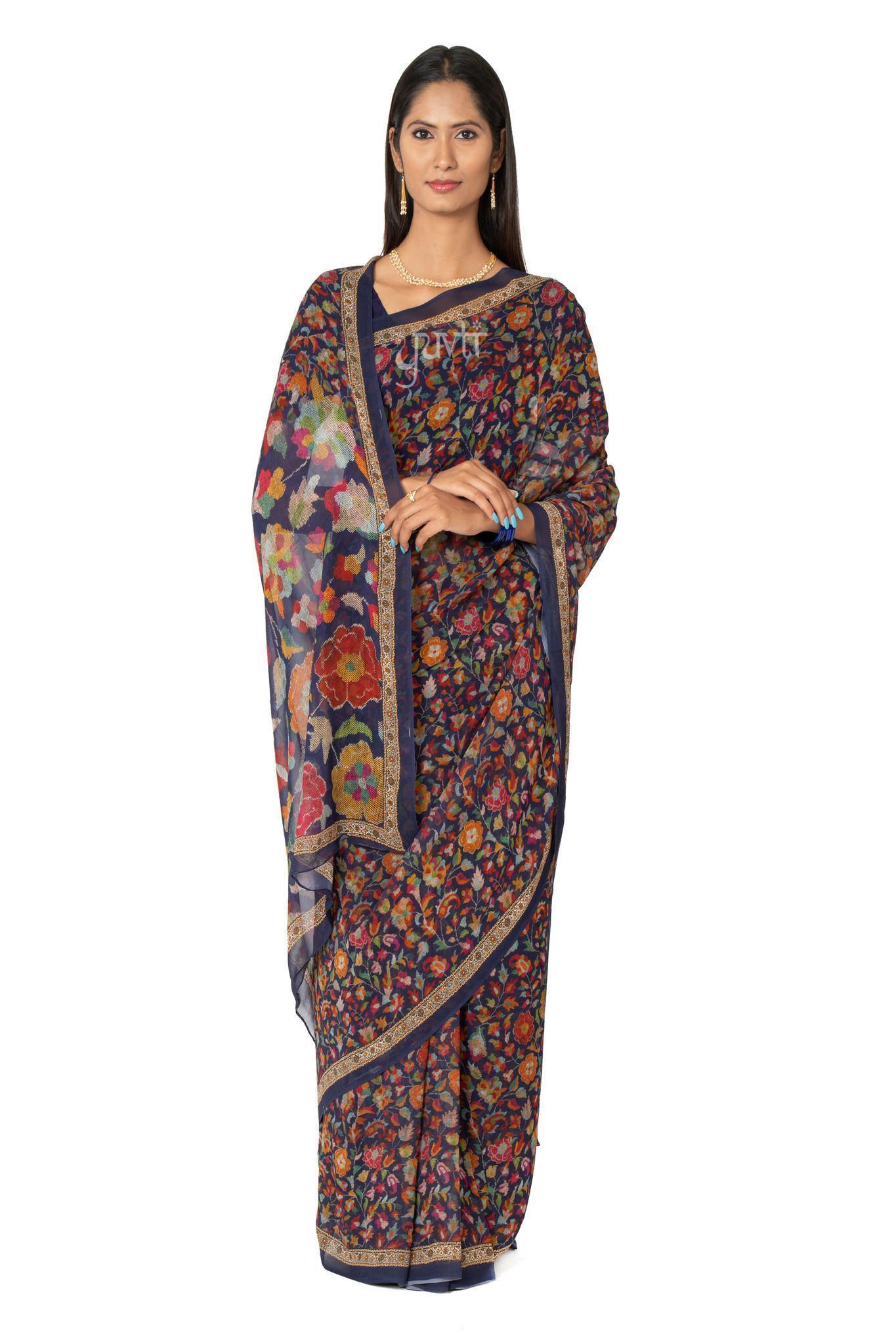 Digital Print Georgette Saree - Yuvti