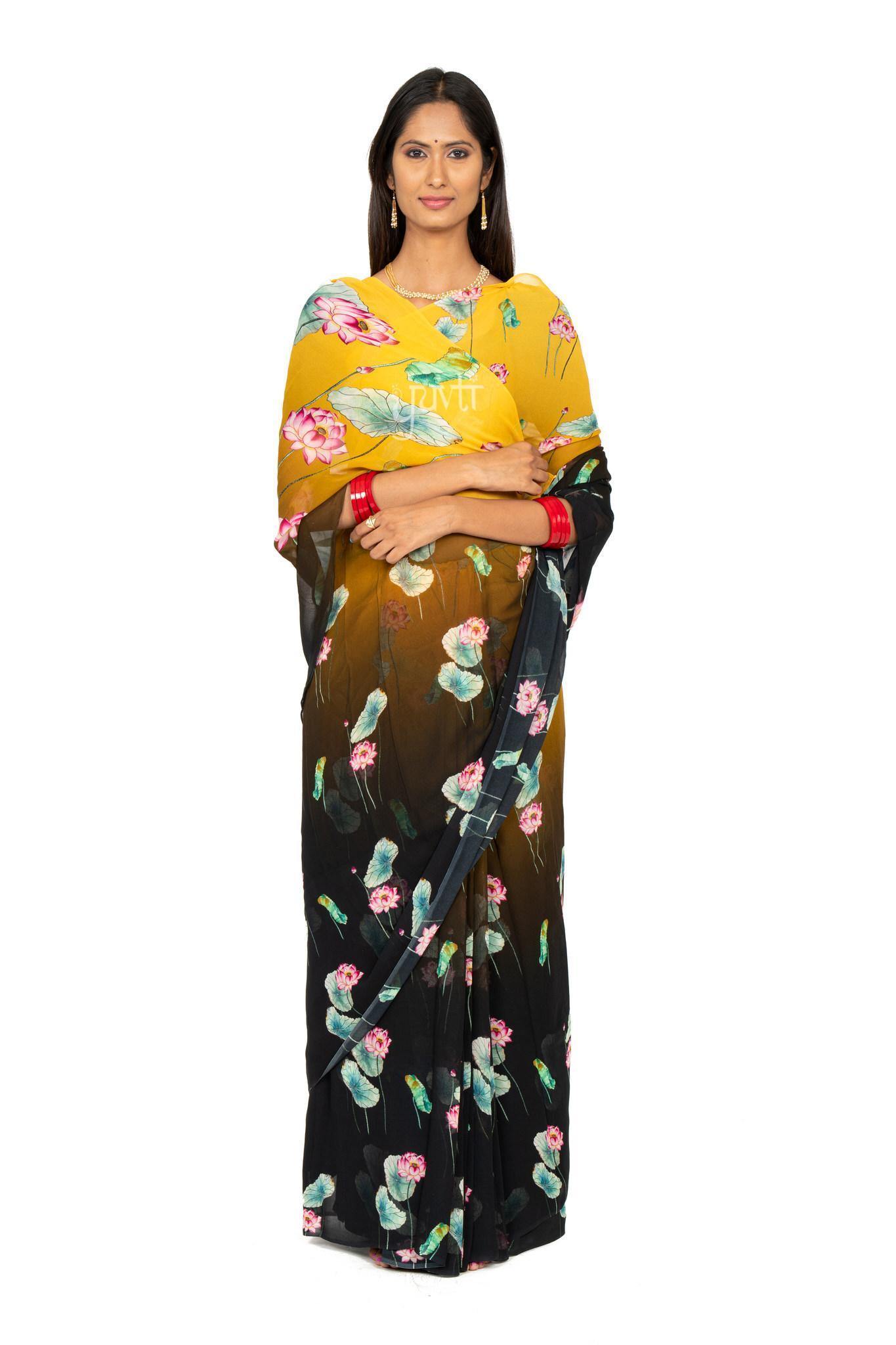 Printed Georgette Saree - Yuvti