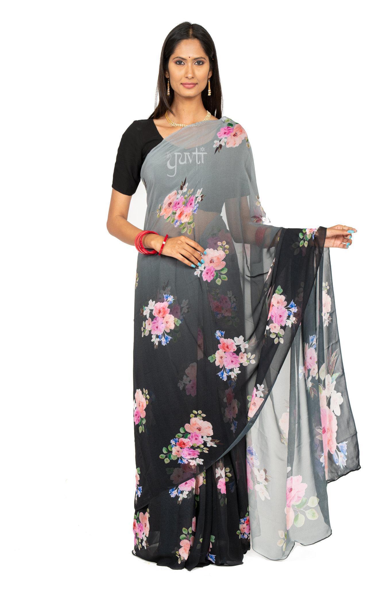 Printed Georgette Saree - Yuvti