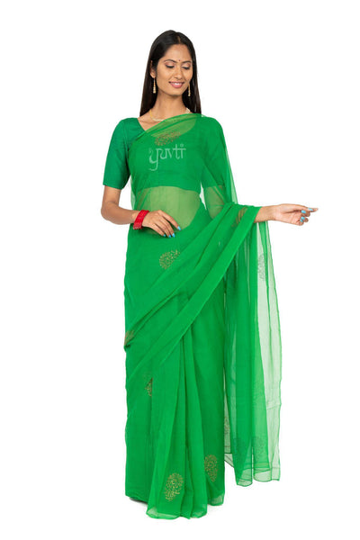 Swarovski Viscose Chiffon Saree - Yuvti